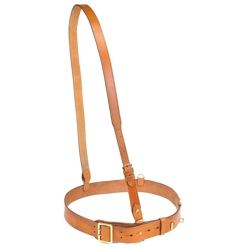 FJUN Belt with Shoulder Strap, Brown Leather, Fits 46" - 50"