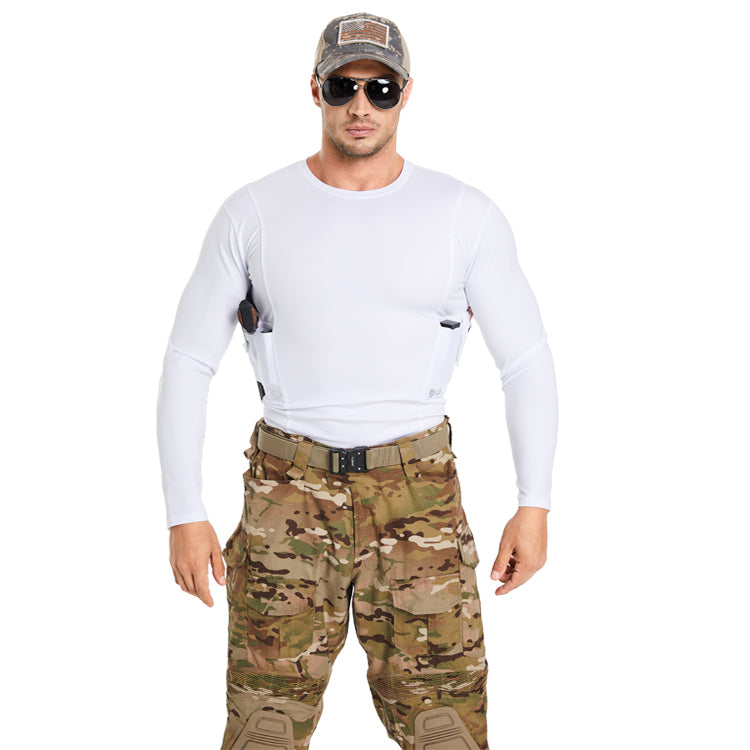 FJUN Men‘s Long Sleeve Concealed Carry Crew Neck Tee