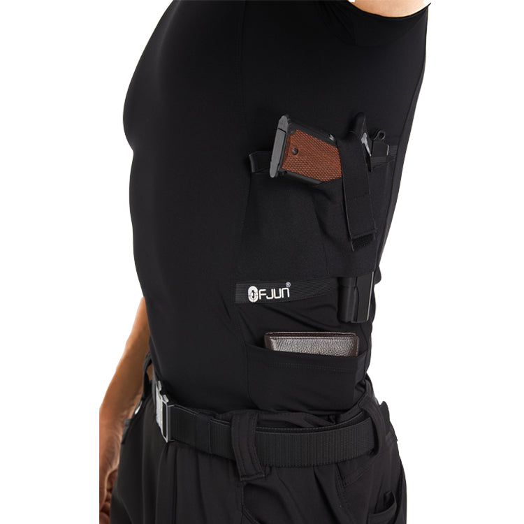 FJUN Men‘s V-Neck Holster Shirt with Pockets