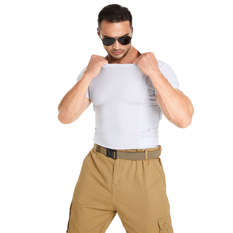 FJUN Men‘s V-Neck Holster Shirt with Pockets