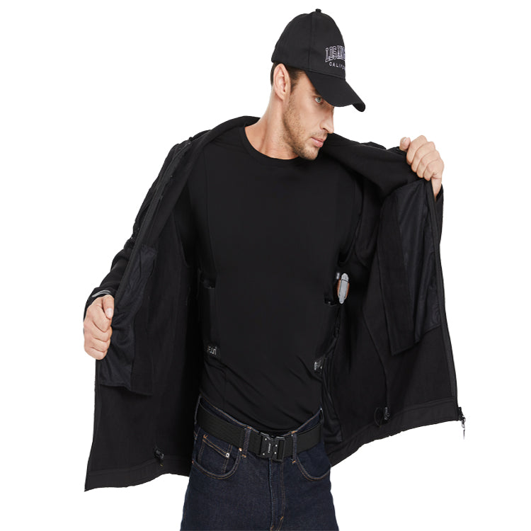 FJUN Men‘s Long Sleeve Concealed Carry Crew Neck Tee