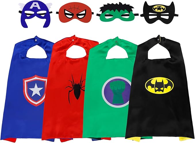 FJUN Costumes for use in children's dress up play Superhero Capes for Kids,Hero Capes and Masks