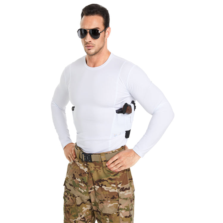 FJUN Men‘s Long Sleeve Concealed Carry Crew Neck Tee