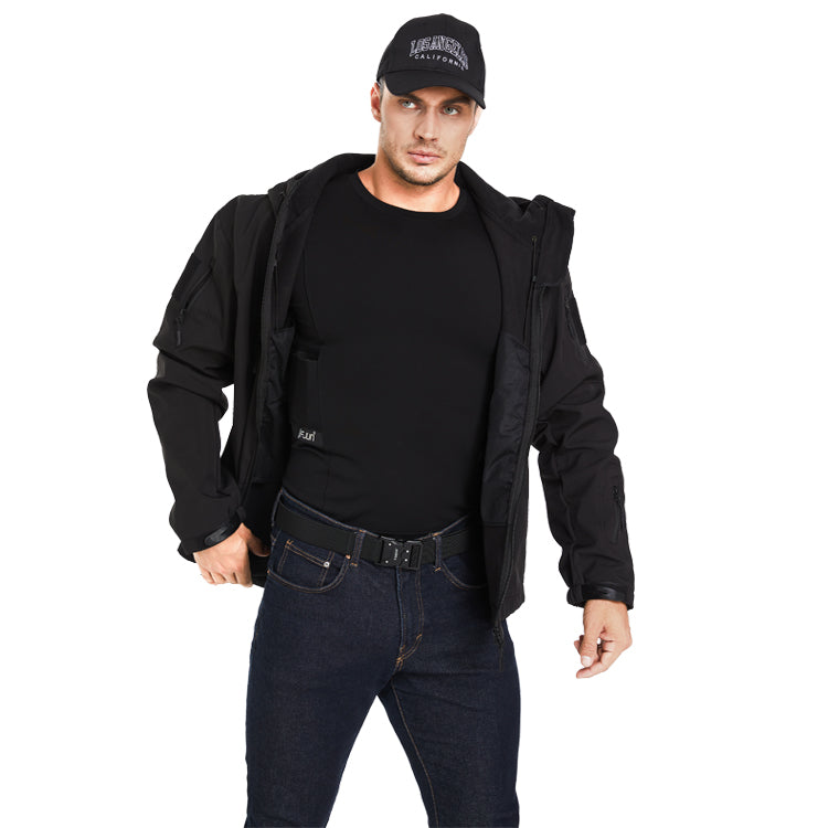 FJUN Men‘s Long Sleeve Concealed Carry Crew Neck Tee