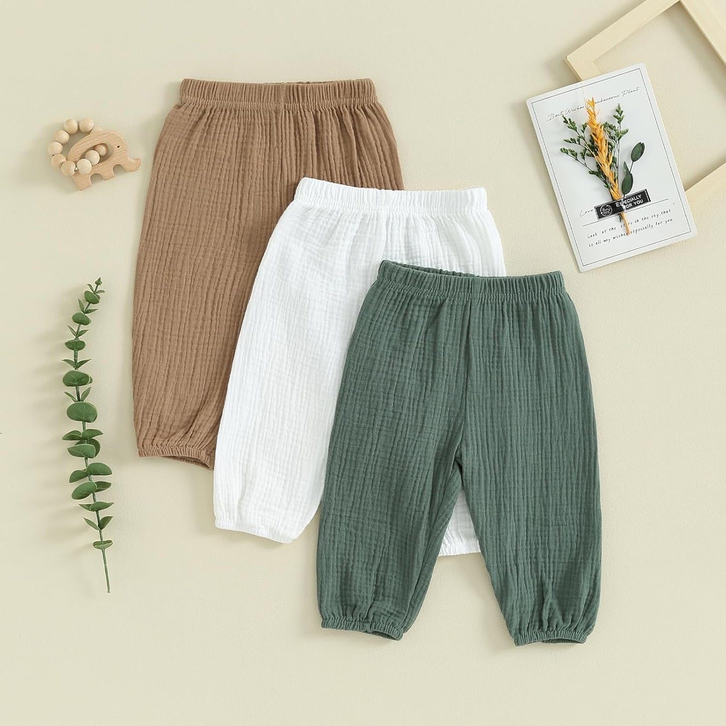 FJUN Fire and heat protection Toddler Solid Color Casual Pants