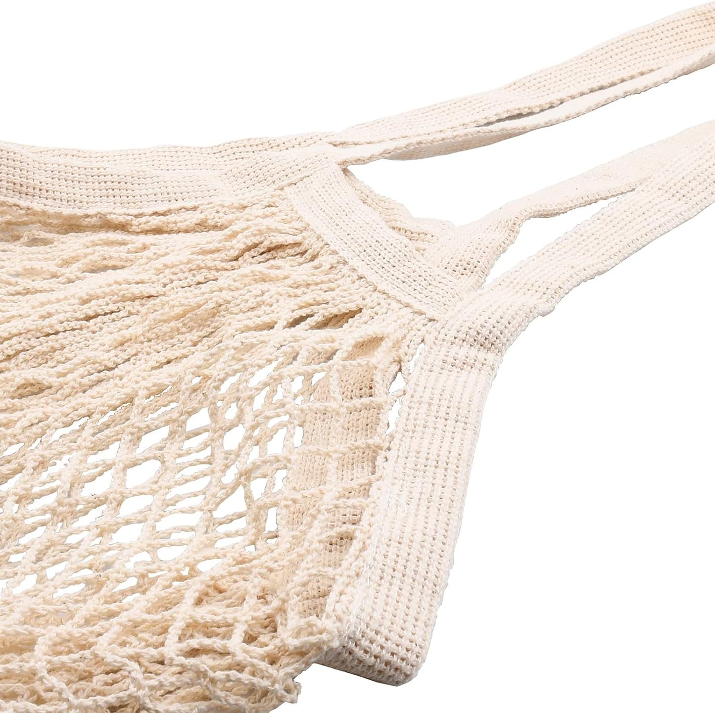 FJUN Premium Mesh Grocery Bags, Reusable Produce Bags, Long Handle Mesh Tote Bags