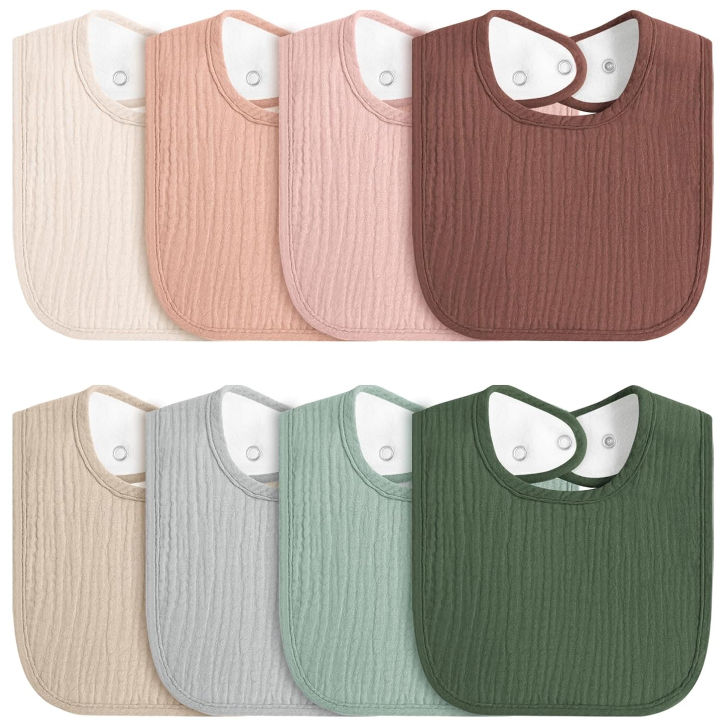 FJUN Baby Bib Leak-proof Liner, Food Catcher Bag, Suitable for 6-18 Months Babies and Toddlers 8-pack