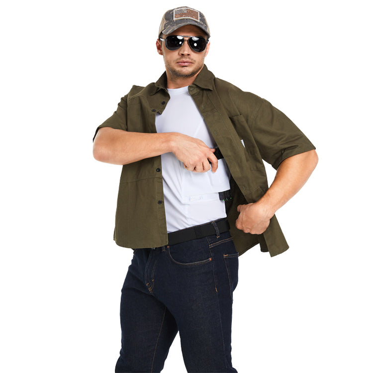 “Round-Neck Tactical Vest with Integrated Holster”