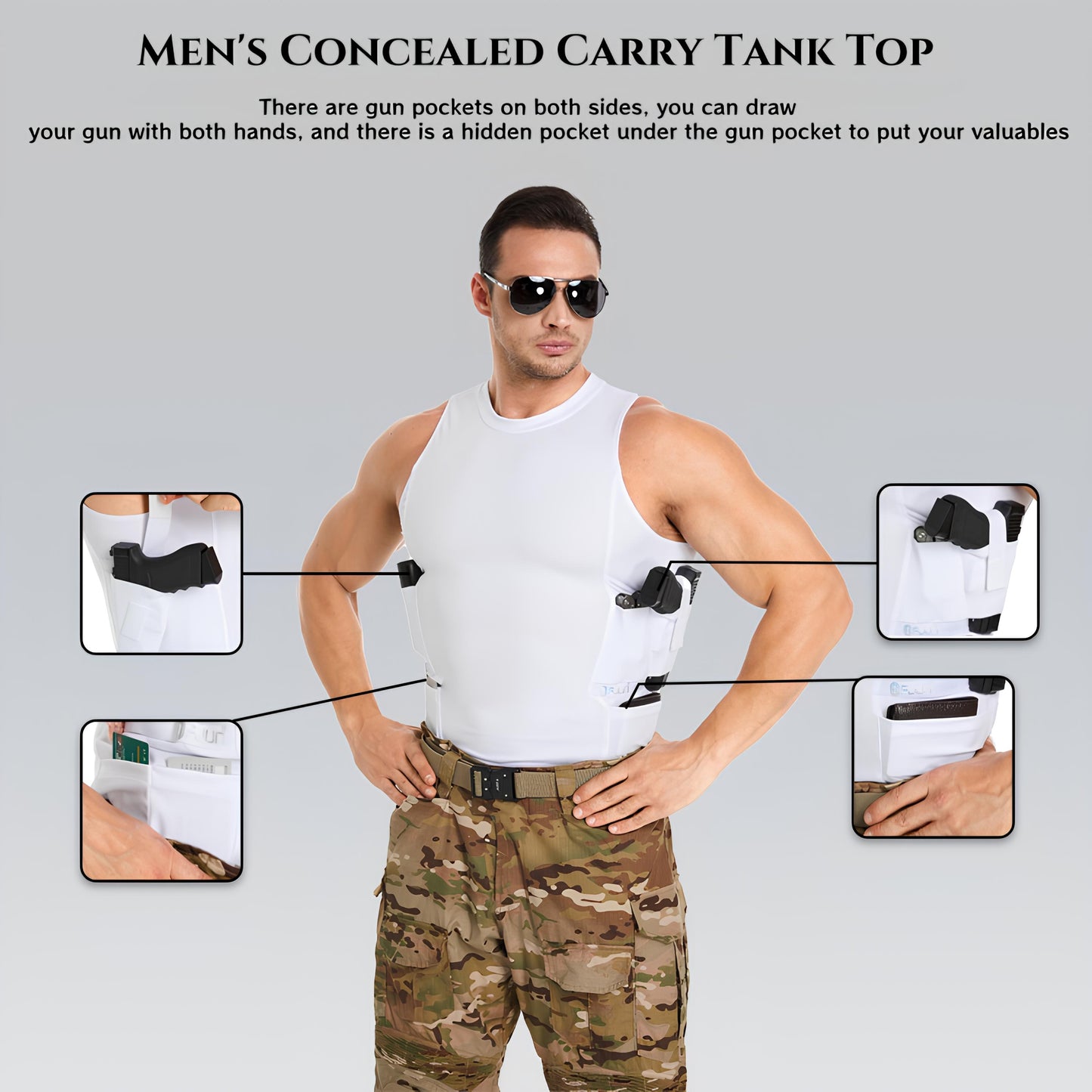 “Round-Neck Tactical Vest with Integrated Holster”