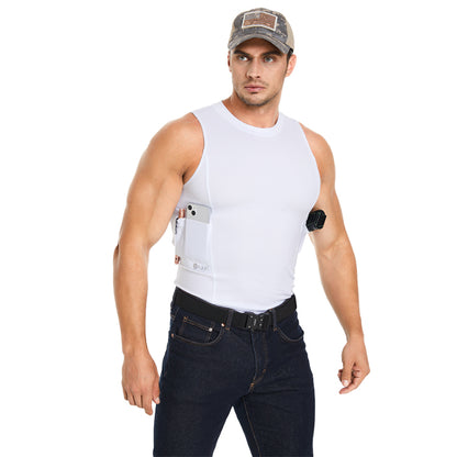 “Round-Neck Tactical Vest with Integrated Holster”