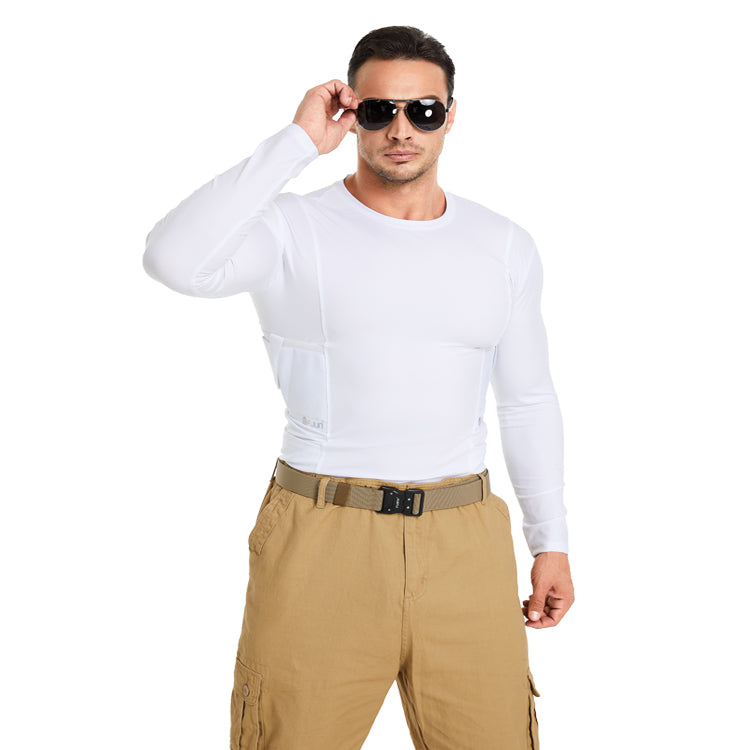 “Tactical Crew Neck Tee with Integrated Holster”