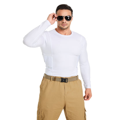 “Tactical Crew Neck Tee with Integrated Holster”