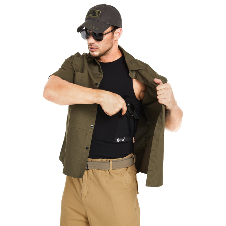 Round-Neck Tactical Vest with Integrated Gun Jacket