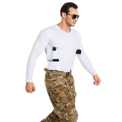 Tactical crew neck T-shirt with built-in holster