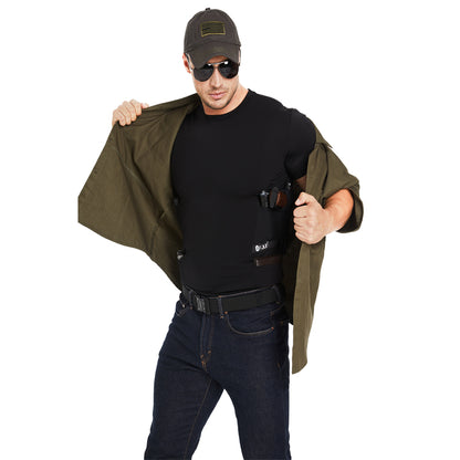 “Tactical Crew Neck T-Shirt with Built-In Holster”