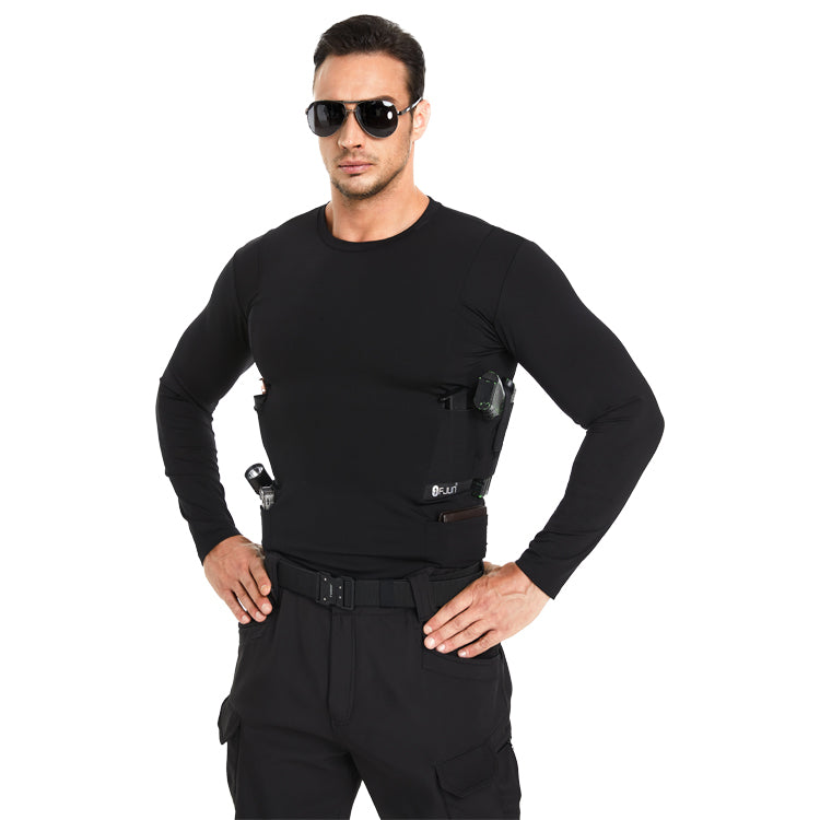 “Tactical Crew Neck Tee with Integrated Holster”