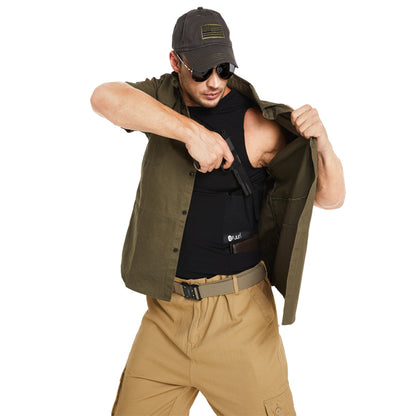 “Round-Neck Tactical Vest with Integrated Holster”