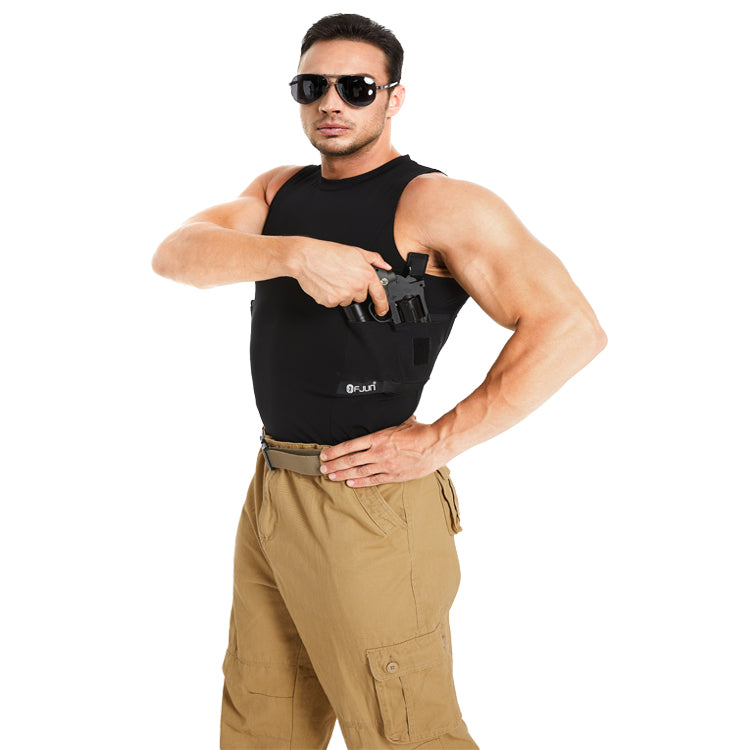 Round-Neck Tactical Vest with Integrated Gun Jacket