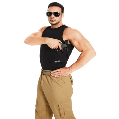 Round-Neck Tactical Vest with Integrated Gun Jacket