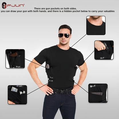 “Tactical Crew Neck T-Shirt with Built-In Holster”