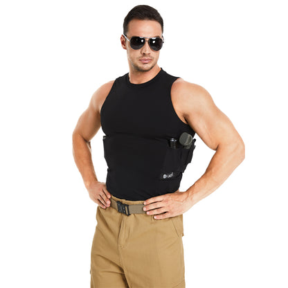 Round-Neck Tactical Vest with Integrated Gun Jacket