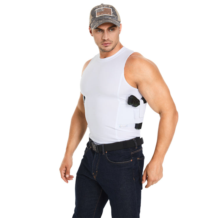 “Round-Neck Tactical Vest with Integrated Holster”