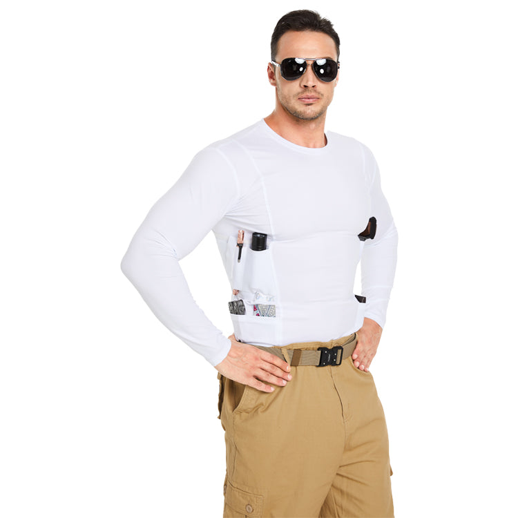 “Tactical Crew Neck Tee with Integrated Holster”