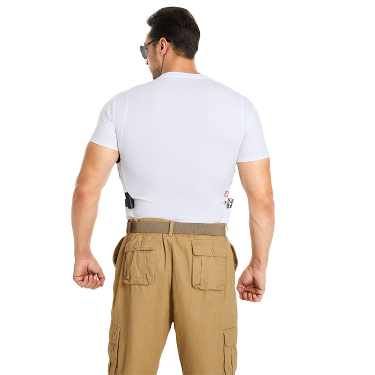 “Tactical Crew Neck T-Shirt with Built-In Holster”