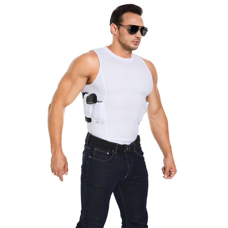 Round-Neck Tactical Vest with Integrated Gun Jacket