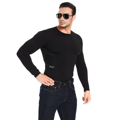 “Tactical Crew Neck Tee with Integrated Holster”