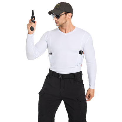 Men‘s Long Sleeve Concealed Carry V-Neck Tee