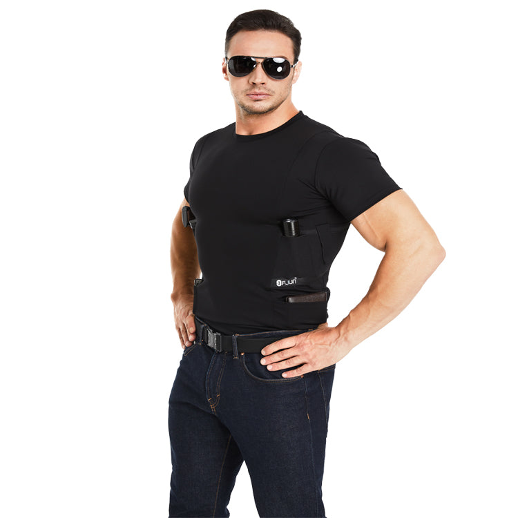 “Tactical Crew Neck T-Shirt with Built-In Holster”