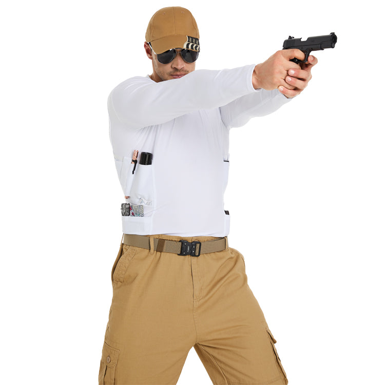 “Tactical Crew Neck Tee with Integrated Holster”