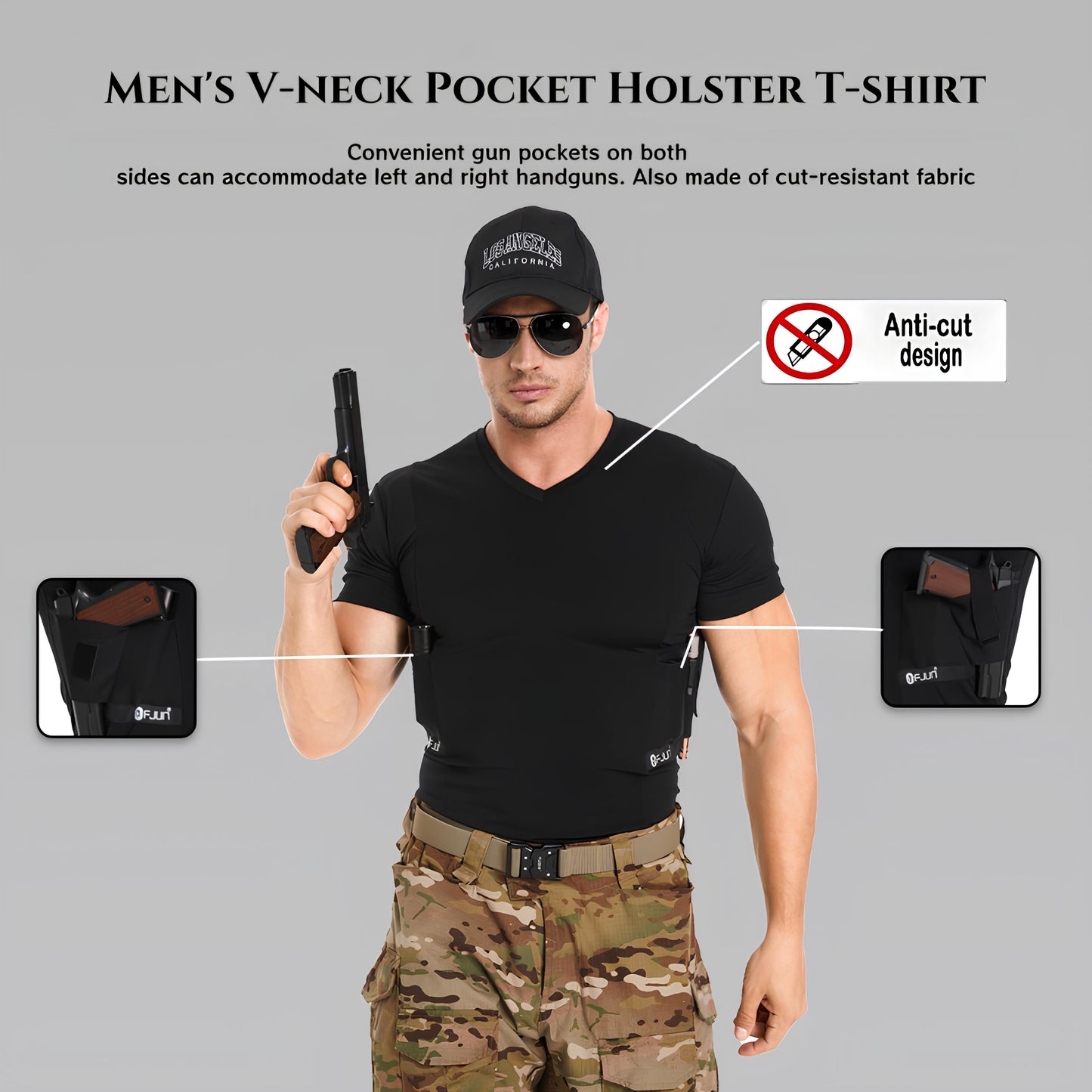 Men‘s V-Neck Holster Shirt