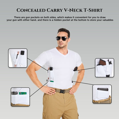 Men‘s V-Neck Holster Shirt with Pockets