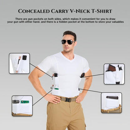 Men‘s V-Neck Holster Shirt with Pockets