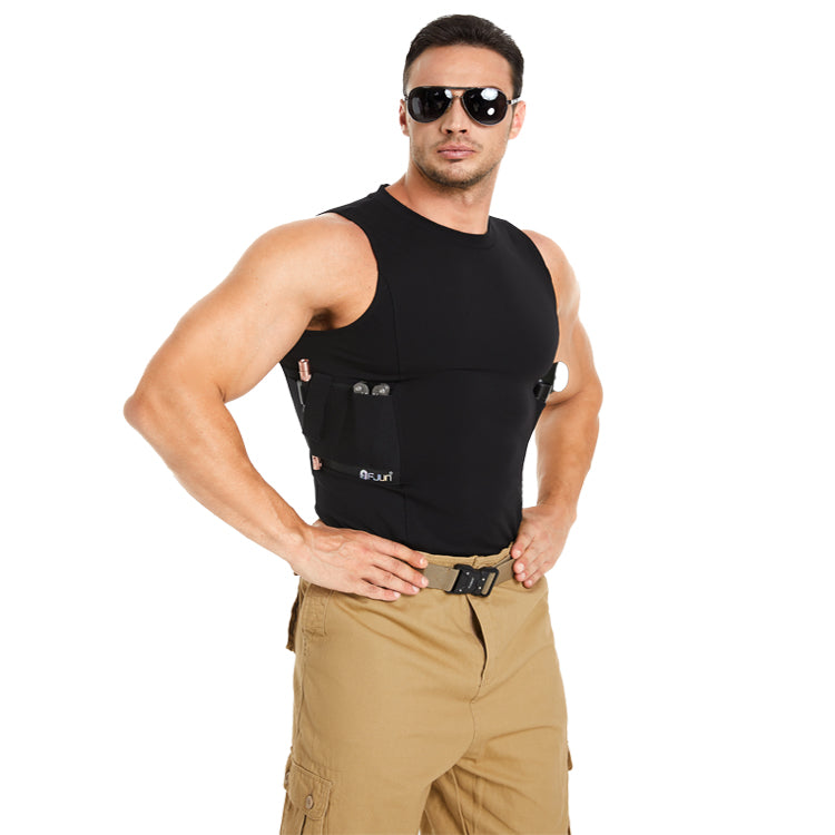 Round-Neck Tactical Vest with Integrated Gun Jacket