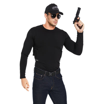 Men‘s Long Sleeve Concealed Carry Crew Neck Tee