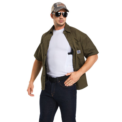 Round-Neck Tactical Vest with Integrated Gun Jacket