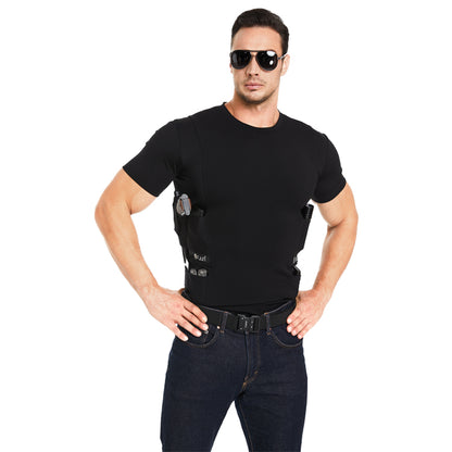 “Tactical Crew Neck T-Shirt with Built-In Holster”