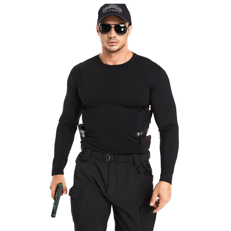 “Tactical Crew Neck Tee with Integrated Holster”