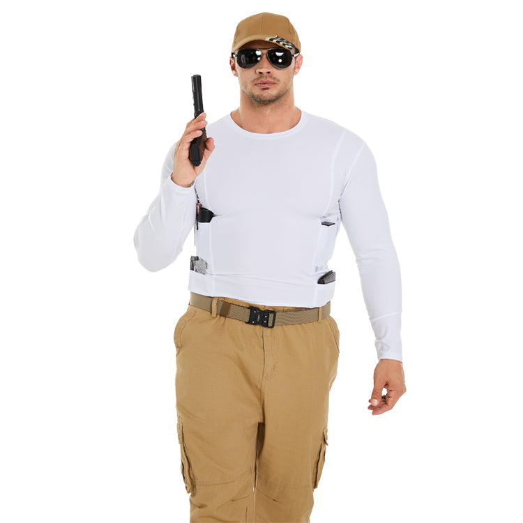 “Tactical Crew Neck Tee with Integrated Holster”