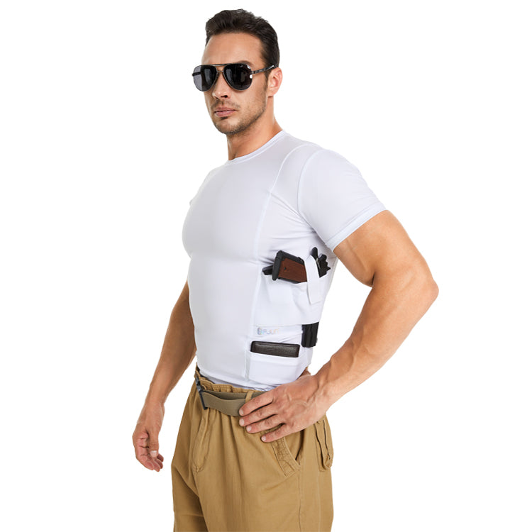 “Tactical Crew Neck T-Shirt with Built-In Holster”