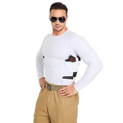 “Tactical Crew Neck Tee with Integrated Holster”