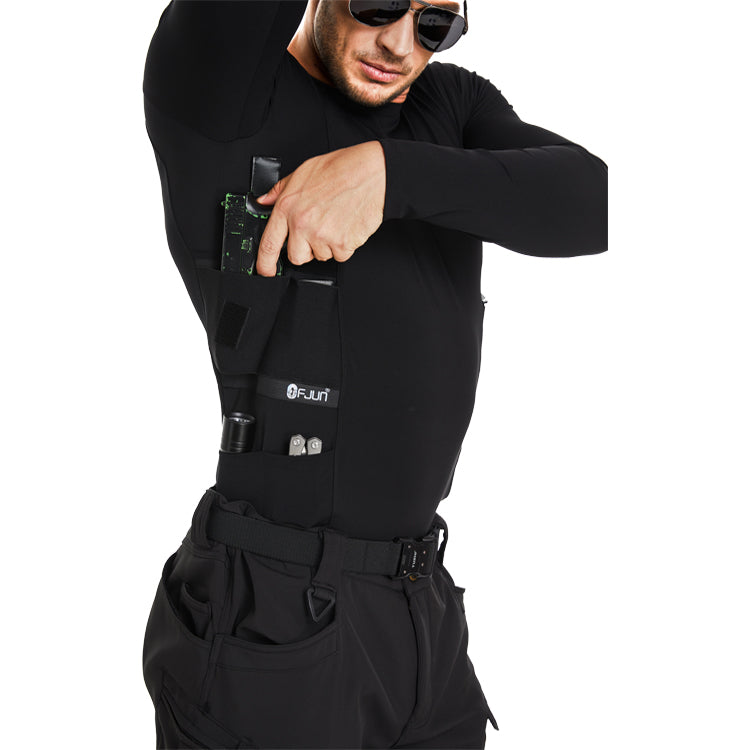 “Tactical Crew Neck Tee with Integrated Holster”