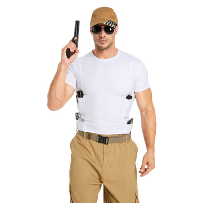 “Tactical Crew Neck T-Shirt with Built-In Holster”