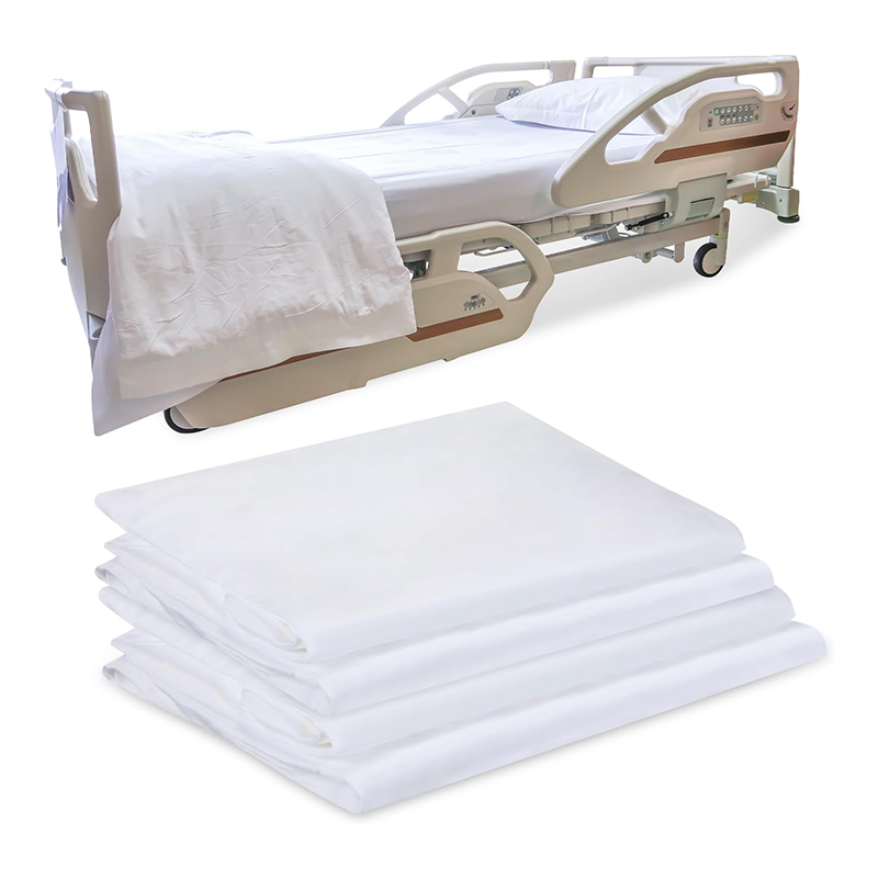 FJUN Hospital Fitted Sheet Polyester and Cotton Hospital Fitted Sheet White Soft and Comfortable Single Bed Sheet