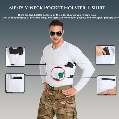 Tactical crew neck T-shirt with built-in holster