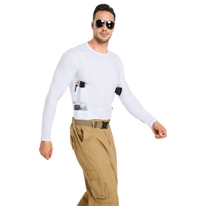 “Tactical Crew Neck Tee with Integrated Holster”