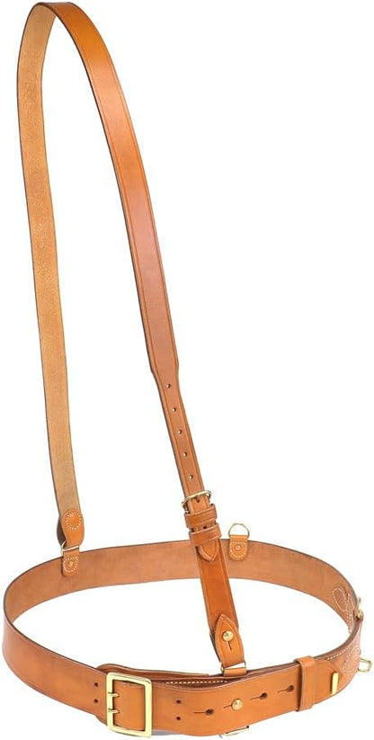 FJUN Belt with Shoulder Strap, Brown Leather, Fits 46" - 50"